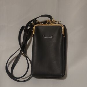 CARR KEN Black Leather Crossbody Bag